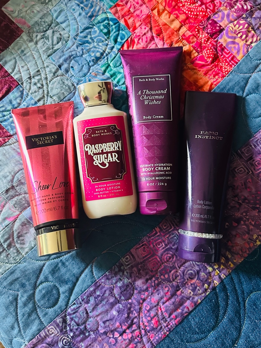 Bath & Body Works Raspberry Sugar + VS Body Creams Lot
